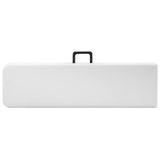 Patio Bench Set of 2 White, Black Steel, HDPE Large Foldable 48830