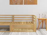 Outdoor Corner Sofa Solid Acacia Wood White 83 x 83 x 73 cm 901571