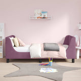 Children's Bed Frame with Headboard Purple 80 x 160 cm Velvet 42010861