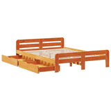 Bed frame without Mattress Wax Brown 160x200 cm Solid Wood Pine 3309034