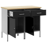 Work Cabinet with Drawer 2 pcs Black and Grey 100 x 55 x 85 cm 3321360