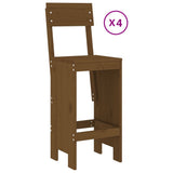 5 Piece Garden Bar Set Honey Brown Solid Wood Pine 3157808