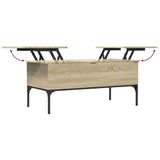 Coffee Table Sonoma Oak 100x50x45 cm Engineered Wood and Metal 845412
