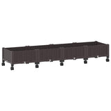 Garden Planter with Wheels Brown 160 x 40 x 29 cm PP 3423128