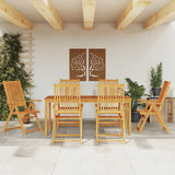 7 Piece Garden Dining Set 180x90x75 cm Solid Wood Acacia 3295258