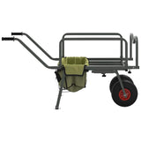 Fishing Trolley Green with 2 Wheels Powder-coated Steel 94870