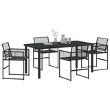 Garden Dining Set 5 pcs Black Poly Rattan 3379328