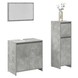 3 Piece Bathroom Furniture Set Concrete Grey Engineered Wood 3324852