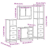 4 Piece Bathroom Furniture Set Grey Sonoma Engineered Wood 3301298