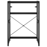 Bathroom Washbasin Frame with Built-in Basin Black Iron 3101389