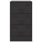 ZNTS Bedside Cabinets 2pcs Black 34.5x39x62 cm Steel 841776