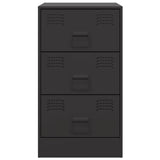 ZNTS Bedside Cabinets 2pcs Black 34.5x39x62 cm Steel 841776