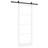Sliding Door ORKDAL White 83 x 211 cm Solid Pine Wood and Glass 3331944