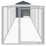 Chicken Cage with Run Anthracite 117x609x123 cm Galvanised Steel 3189070
