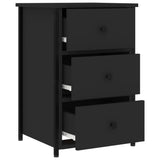 ZNTS Bedside Cabinet Black 40x36x60 cm Engineered Wood 825993