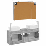 Bathroom Cabinet Set 4 pcs Grey Sonoma Engineered Wood 3406420