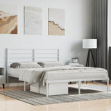 Metal Bed Frame without Mattress with Headboard White 120x190cm 352365