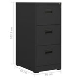 Filing Cabinet Anthracite 46x62x102.5 cm Steel 336277