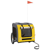 Pet Bike Trailer Yellow and Grey Oxford Fabric&Iron 93840