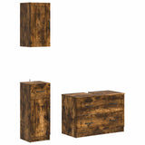3 Piece Bathroom Cabinet Set UTRECHT Smoked Oak Engineered Wood 3417815