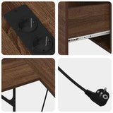 Desk with Drawer Brown Oak 182 x 101 x 87.5 cm Engineered Wood 3376140