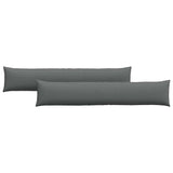 Sofa Pillows 2 pcs Dark Grey 200 x 40 cm Fabric 42013869