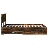 Bed Frame with Drawer Smoked Oak 120 x 190 cm Engineered Wood 3410926