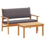 Garden Sofa Set with Cushion 2 pcs Brown Solid Acacia wood 4106583