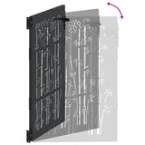 Garden Gate with Lock Black 110 x 155 cm Powder-Coated Steel 42015896