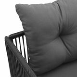 Chair with Cushion 4 pcs Black and Anthracite PE Rattan 42003027