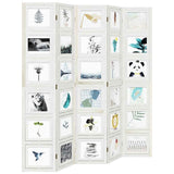 Room Divider 5 Panels White Solid Wood Paulownia 358695