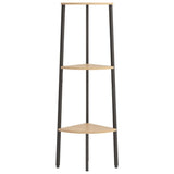 3-Tier Corner Shelf Light Brown and Black 45.5x31.5x120 cm 336388
