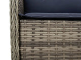 9 Piece Garden Dining Set with Cushions Grey Poly Rattan 3211905
