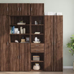 Slim Storage Cabinet Brown Oak 45x42.5x225 cm Engineered Wood 3281300