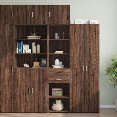 Slim Storage Cabinet Brown Oak 45x42.5x225 cm Engineered Wood 3281300