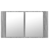 LED Bathroom Mirror Cabinet Grey Sonoma 80x12x45 cm Acrylic 834952