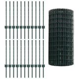 Welded Wire Fence 50 x 0.6 m PVC-Coated Steel Green 3336030