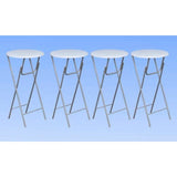 Bar Tables 4 pcs with MDF Tabletop White 60650