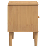 Bedside Cabinet SENJA Rattan Look Brown 40x35x48 cm Solid Wood Pine 358010