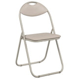 Folding Chair 8 pcs Faux Leather Sand 48 x 43.5 x 81 cm 42029066