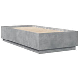 Bed Frame with LED without Mattress Concrete Grey 90x200 cm 3209635