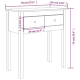 Console Table 70x35x75 cm Solid Wood Pine 814609