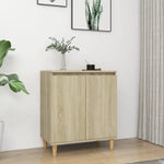 ZNTS Sideboard with Solid Wood Legs Sonoma Oak 60x35x70 cm Engineered Wood 806070