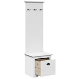 Hallway Cabinet with Hooks BODO White 50x40x157 cm 4016872