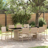 Garden Dining Set 9 pcs Beige Poly Rattan 3365416