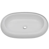 Bathroom Basin with Mixer Tap Ceramic Oval White 275496