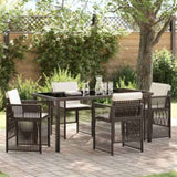 Garden Dining Set 5 pcs Brown Powder-Coated Steel 3380659
