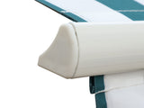 Manual Retractable Awning, size -Green/White Stripes T3398P310349