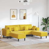 Sofa with Cushion 3 pcs Yellow Velvet 3335178