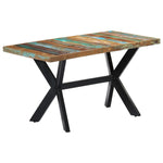 ZNTS Dining Table 140x70x75 cm Solid Reclaimed Wood 247439